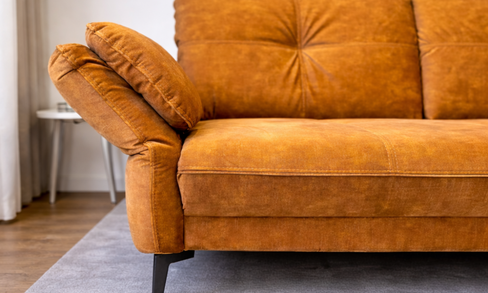 Sinepikollane mooduldiivani reguleeritav käetugi alumises asendis eestvaates