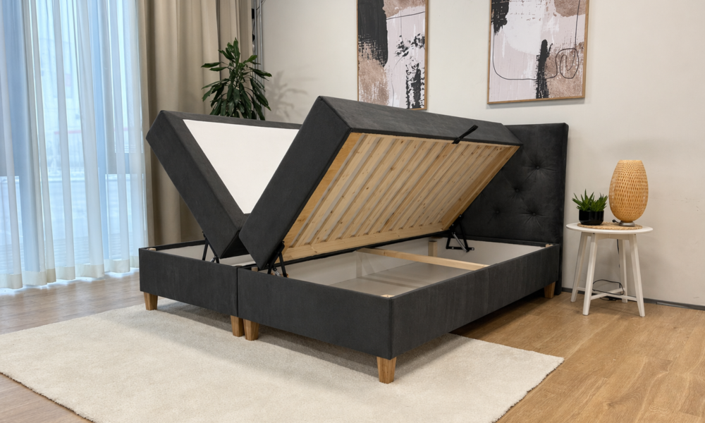 Alternative view of Kontinentaalvoodi Melinda pesukastiga 160x200 tumehall